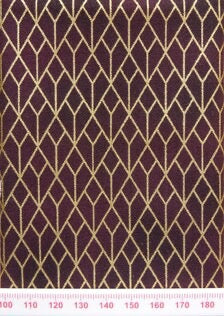 Dark purple cotton with gold geometric print(fat quarter)