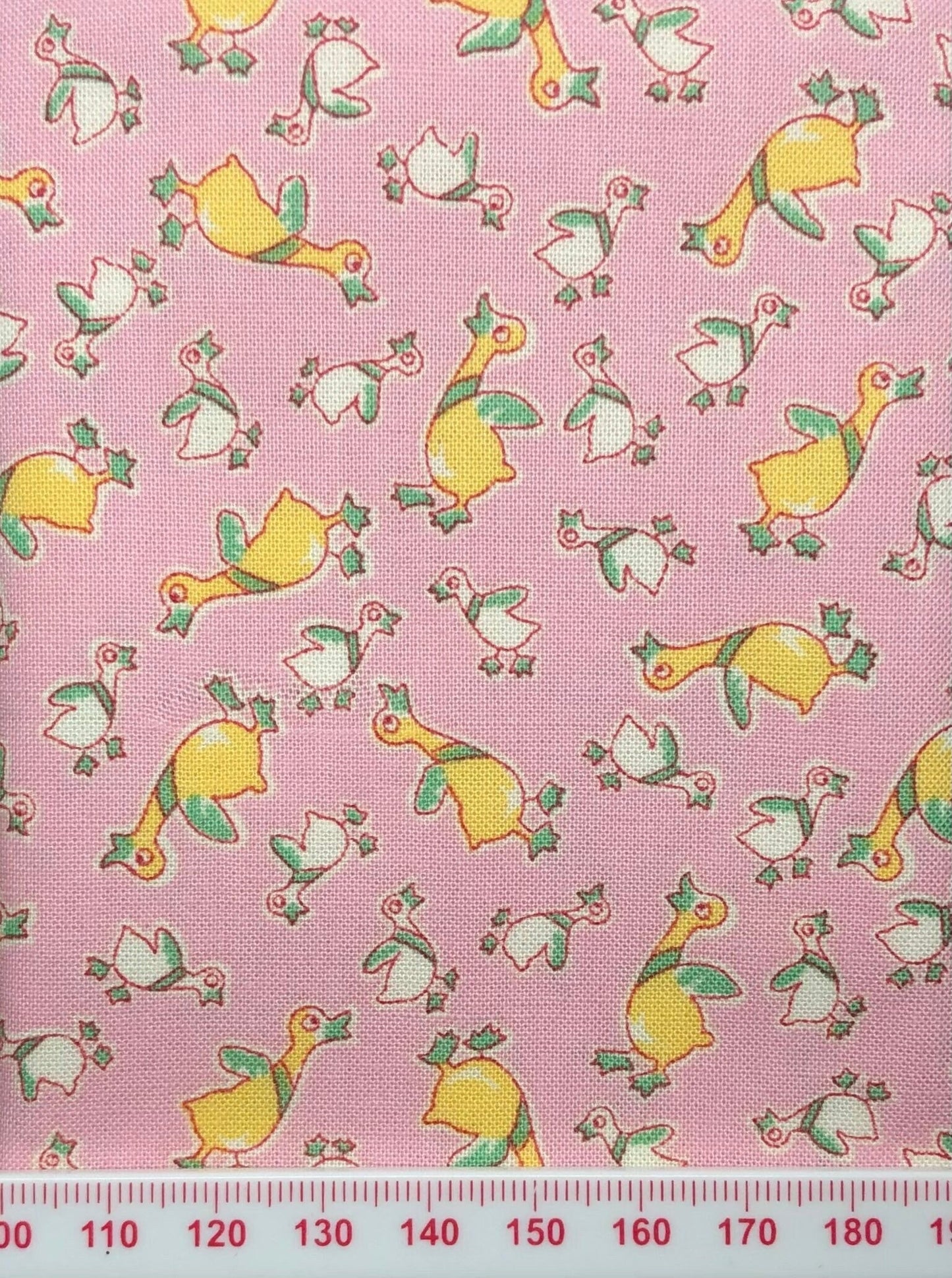 Small duck cotton print on pink