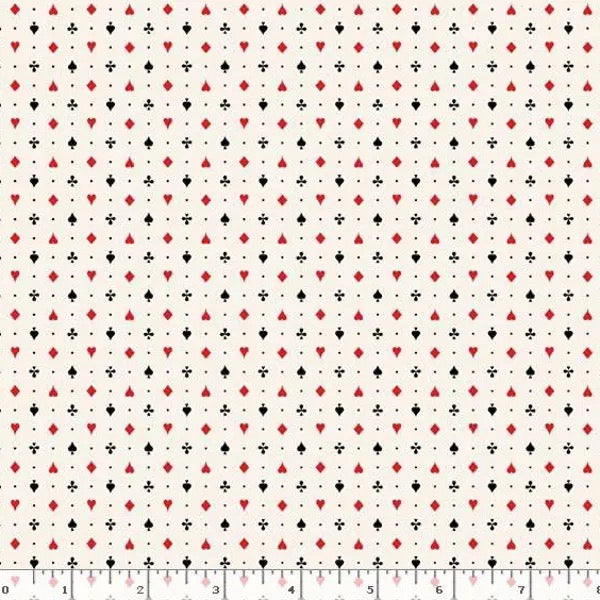 Playing card suits in cream (Fat quarter)
