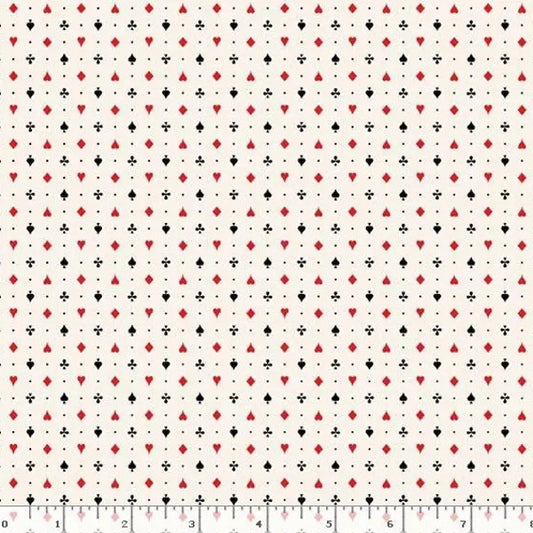 Playing card suits in cream (Fat quarter)