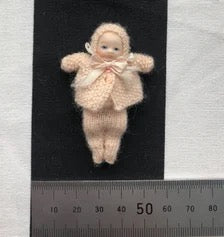 Knitting pattern baby jacket, bonnet and leggings 1:12th scale