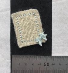 Knitting pattern pram cover with threaded ribbon design 1:12th scale