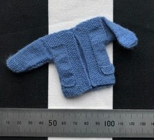Ladies edge to edge jacket with pocket flap trim 1:12th scale knitting pattern