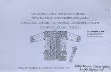Ladies edge to edge jacket with pocket flap trim 1:12th scale knitting pattern