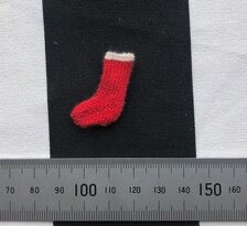 Christmas stocking or bed socks 1:12th scale knitting pattern