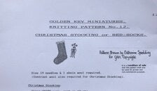 Christmas stocking or bed socks 1:12th scale knitting pattern