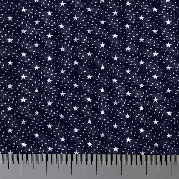 Tiny white stars on navy cotton (fat quarter)