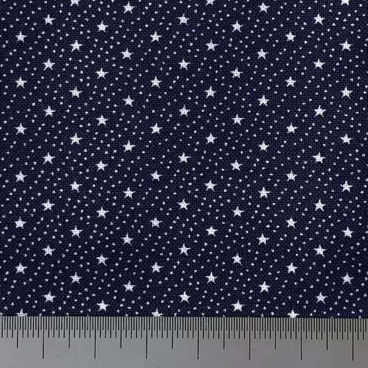 Tiny white stars on navy cotton (fat quarter)
