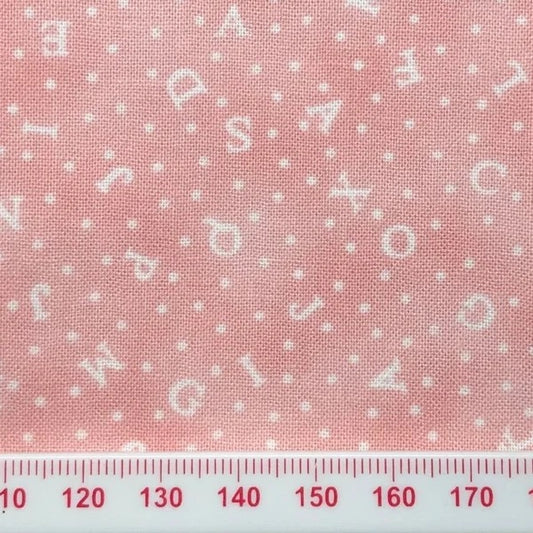 Alphabet on pink cotton (fat quarter)