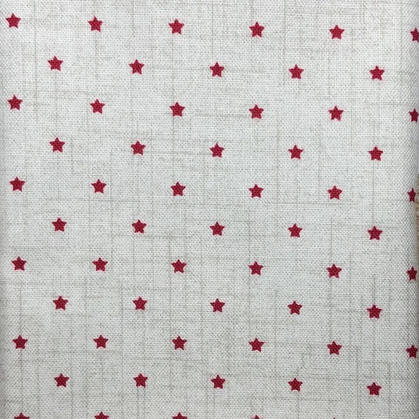 Red stars on grey cotton