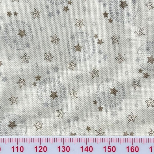 Moon and starts on cream cotton (Fat quarter)