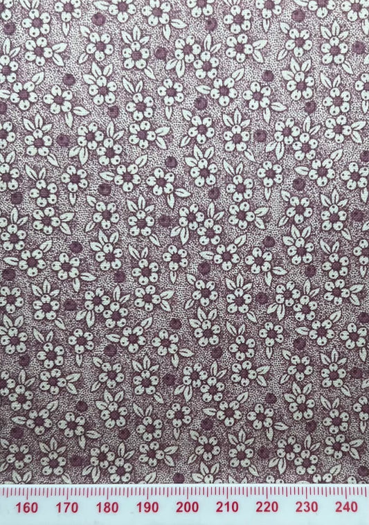 Red floral print. Small scale prints.